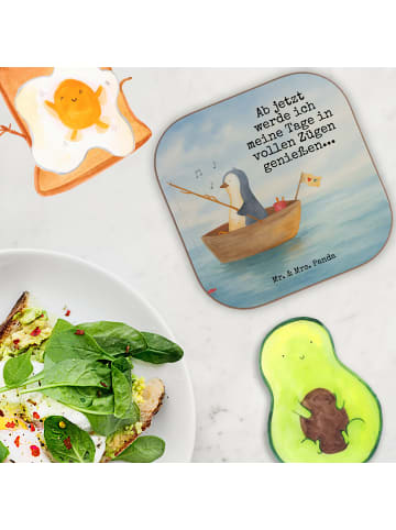 Mr. & Mrs. Panda Tassenuntersetzer Pinguin Angelboot Design mit ... in Weiß