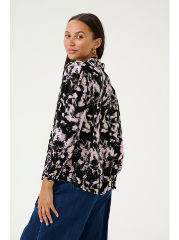 Kaffe Langarm - Hemd KAlura Regular fit in Black/Pink Graphic Strokes