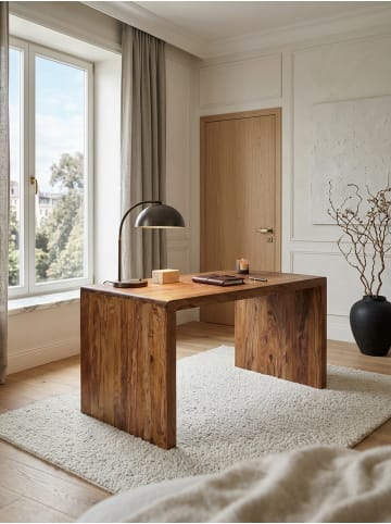 KADIMA DESIGN Schreibtisch BOHA Massiv-Holz Computertisch 140 cm breit in Massivholz