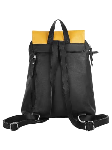 Cluty City-Rucksack echt Leder in gelb