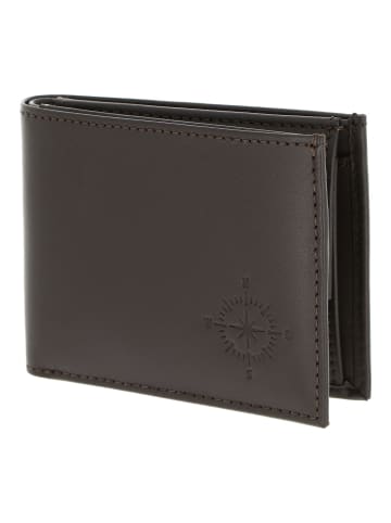 oxmox Leather Geldbörse RFID Schutz Leder 11 cm in braun-windrose 2.0