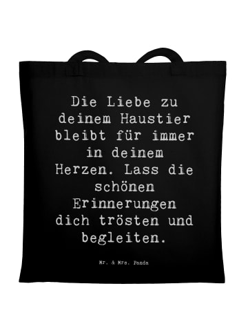 Mr. & Mrs. Panda Henkeltasche Spruch Trauerbewältigung Haustierv... in Schwarz