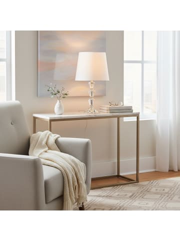 relaxdays Tischlampe in Weiß - (H)40,5 x Ø 23 cm