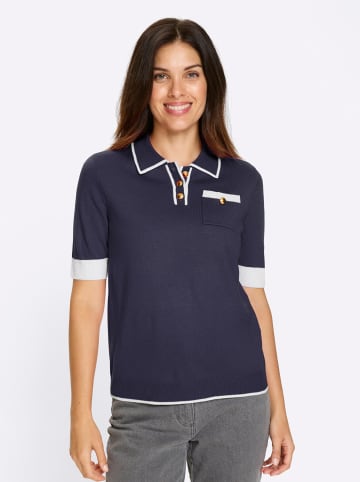 Sieh an! Polopullover in marine-weiß