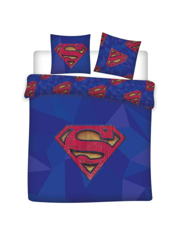 Superman Superman Bettwäsche Set – Deckenbezug 240x220 cm + 2 Kissen 65x65 cm in Blau