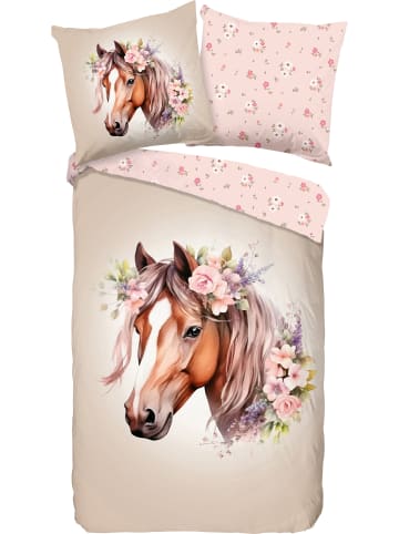 Good Morning Renforcé Kinder-Wendebettwäsche in sand