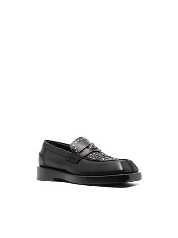 Schwarz Leder Slip-On Loafer