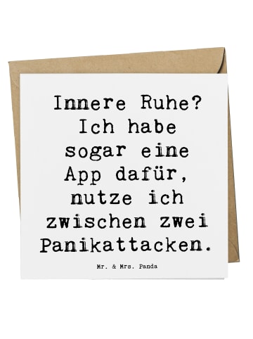 Mr. & Mrs. Panda Grußkarte Spruch Innere Ruhe mit Spruch in Weiß