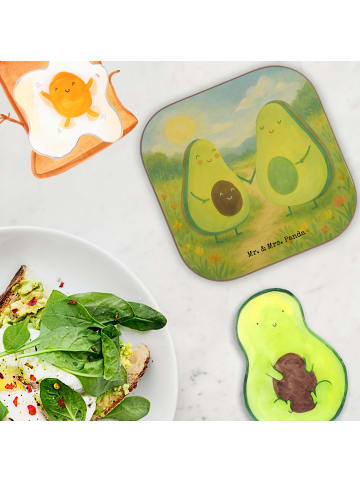 Mr. & Mrs. Panda Untersetzer Avocado Pärchen Design ohne Spruch in Weiß