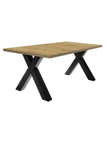 58 aufm Kessel ESSTISCH ausziehbar Eike 7 160 x 90 x 75 Esszimmertisch Schwarzstahl/Asteiche