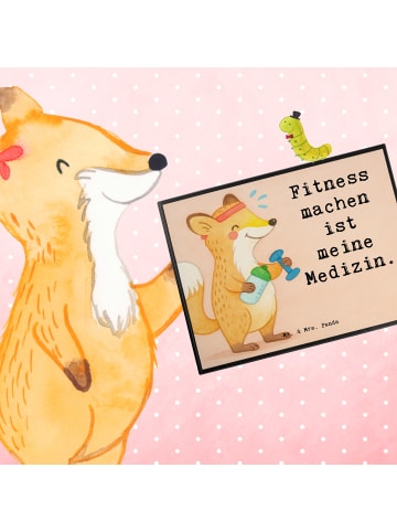 Mr. & Mrs. Panda Tischunterlage Fuchs Fitness Design mit Spruch in Weiß