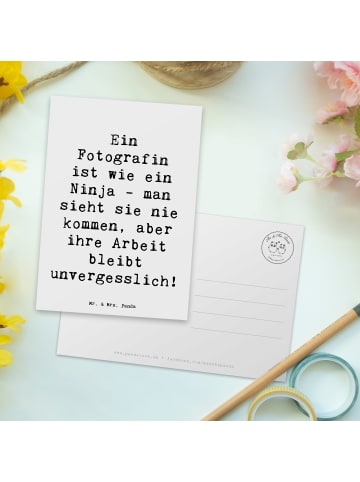 Mr. & Mrs. Panda Grußkarte Spruch Fotografin Ninja mit Spruch in Weiß