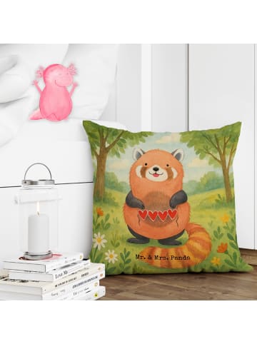 Mr. & Mrs. Panda kuschelkissen 40x40 Roter Panda Design ohne Spruch in Weiß