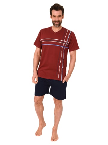 NORMANN Shorty Schlafanzug kurzarm Pyjama - 84247 in rot