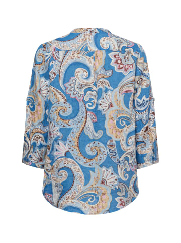 Franco Callegari Leinenbluse in blau beige - 0069