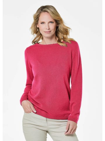 GOLDNER Kurzgröße: Kaschmirpullover mit U-Boot Ausschnitt in pink