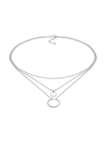 Elli Halskette 925 Sterling Silber Kreis, Plättchen, Twisted in Silber