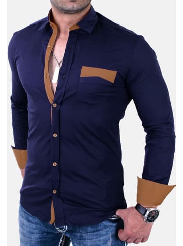 RESLAD Hemd Two-Tone in navy