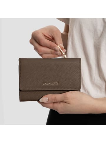 Lazarotti Bologna Leather Geldbörse Leder 14 cm in taupe