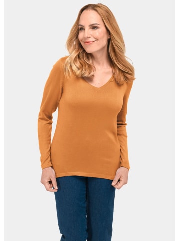 GOLDNER V-Pullover Unkomplizierter Pullover mit V-Ausschnitt in safrangelb