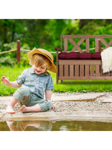 relaxdays Gartenbank in Dunkelbraun - (B)115 x (H)85 x (T)60 cm