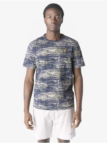 KOROSHI Crew cotton all over t-shirt in blau