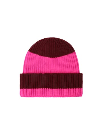 UNIO Beanie Mika Stripe in weinrot