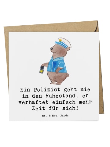Mr. & Mrs. Panda Deluxe Karte Polizist Ruhestand mit Spruch in Weiß