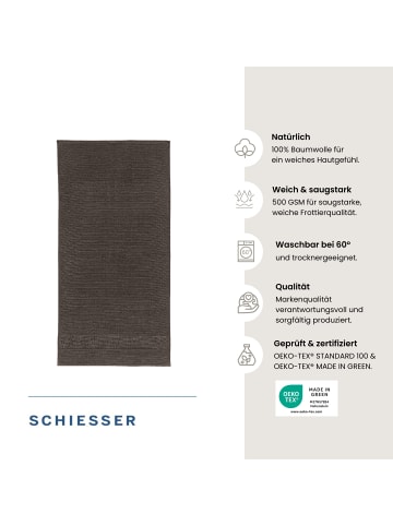 Schiesser Frottier-2er-Set: Duschtücher Turin in Dunkelgrau