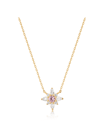 Ania Haie Halskette White and Pink Sapphire Flower in gold