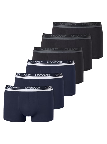 UNCOVER BY SCHIESSER Boxershort 6er Pack in Schwarz / Dunkelblau