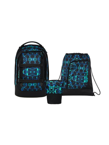 Satch Schulrucksack-Set PACK "Caleido Blue" 3-teilig in Blau