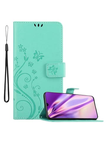 cadorabo Hülle für Samsung Galaxy A70 / A70s Blumen Design in FLORAL TÜRKIS