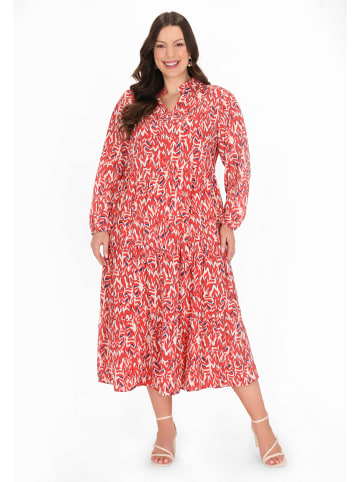 Usha Women Plus Size Dress in Multicolor Orange