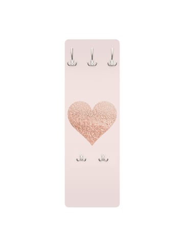 WALLART Garderobe - Glitzerndes Herz in Rosa