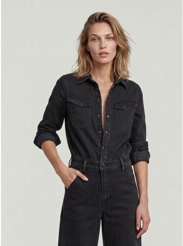 G-Star Raw Western Wide Leg Jumpsuit worn in dark sea