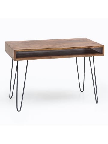KADIMA DESIGN Schreibtisch BAGLI braun 110 x 60 x 76 cm Massiv Holz Laptoptisch
