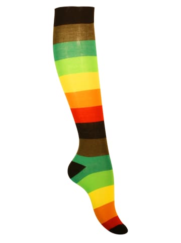 Cotton Prime® Kniestrümpfe 3 Paar, Baumwollkniestrümpfe mit Streifen in Bunt