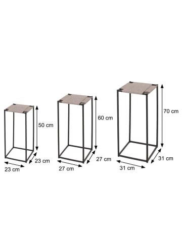 MCW 3er-Set Blumentisch N70, Anthrazit