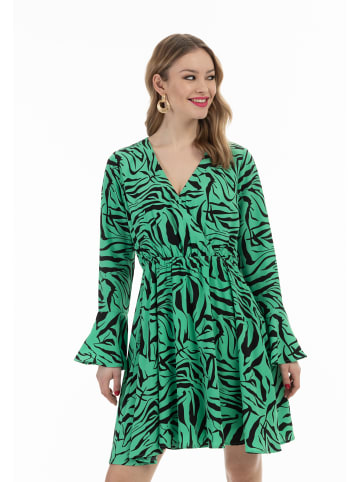 faina Kleid  - Zebraprint in Grün Schwarz