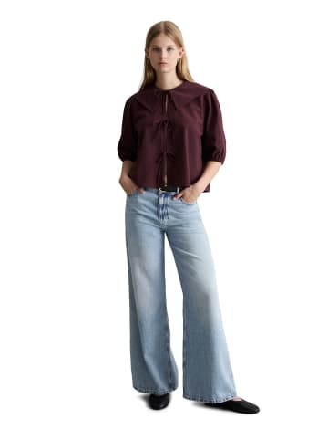 Marc O'Polo DENIM Kurzarm-Crinkle-Matrosenbluse regular in Burnt Aubergine