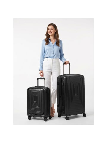 Redolz Essentials 14 4-Rollen Kofferset 2 tlg. Laptopfach mit Dehnfalte black metallic