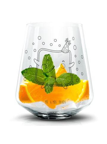 Mr. & Mrs. Panda Blümchentail Glas Toast Party ohne Spruch in Transparent