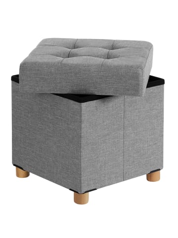 SONGMICS Sitzhocker Melisa in Grau - (B)38 x (H)40 x (T)38 cm