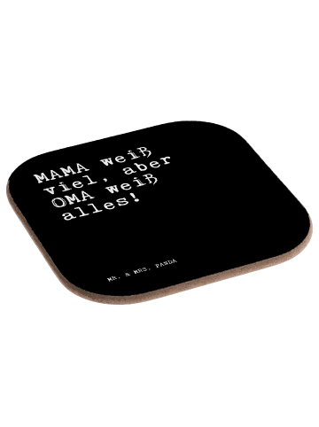 Mr. & Mrs. Panda Glasuntersetzer MAMA weiß viel, aber... mit Spruch in Schwarz