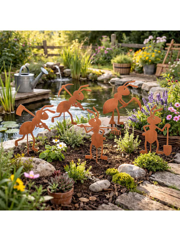 UNUS Gartenstecker Ameisen 5er Set in Rost