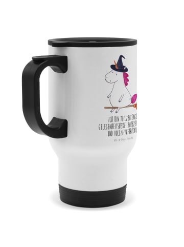 Mr. & Mrs. Panda Kaffee-Thermobecher Einhorn Hexe mit Spruch in Weiß