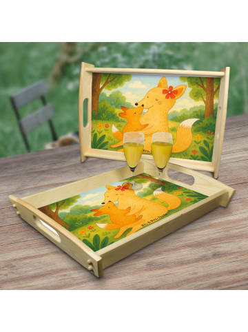 Mr. & Mrs. Panda holz serviertablett Fuchs Mama Design ohne Spruch in Weiß