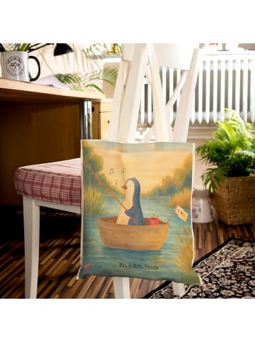 Mr. & Mrs. Panda Tasche Pinguin Angelboot Design ohne Spruch in Weiß