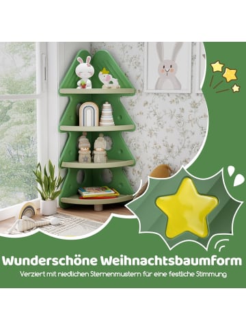COSTWAY Kinder Bücherregal in Bauform 4-stöckig in Grün